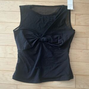 Mesh neckline sweetheart top NWT